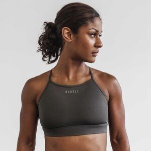 NWT NOBULL Matte High-Neck Sports Bra - XS - Dark Shadow (Gray)